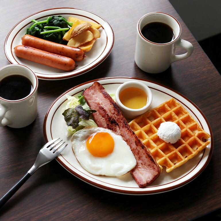 食器 アメリカ 楕円 オーバルプレート 29cm ダイナー ウェア 業務用 Tuxton タクストン ブラウンライン Bahamas Oval Plate | ブランド登録なし | 04