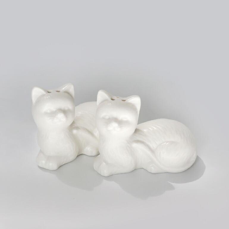 ソルト&ペッパー 調味料入れ 塩コショウ入れ ネコ 猫 PUEBCO プエブコ 陶器 おしゃれ CERAMIC SALT & PEPPER SHAKER SET / Cat | PUEBCO