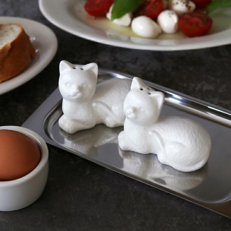 ソルト&ペッパー 調味料入れ 塩コショウ入れ ネコ 猫 PUEBCO プエブコ 陶器 おしゃれ CERAMIC SALT & PEPPER SHAKER SET / Cat | PUEBCO | 03