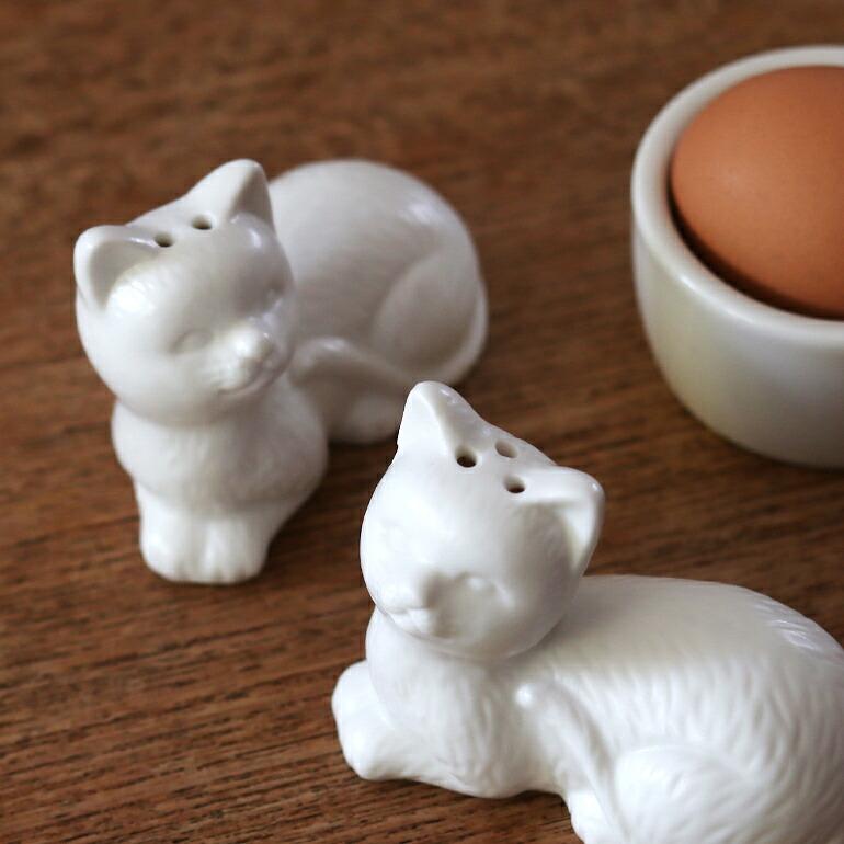 ソルト&ペッパー 調味料入れ 塩コショウ入れ ネコ 猫 PUEBCO プエブコ 陶器 おしゃれ CERAMIC SALT & PEPPER SHAKER SET / Cat | PUEBCO | 04