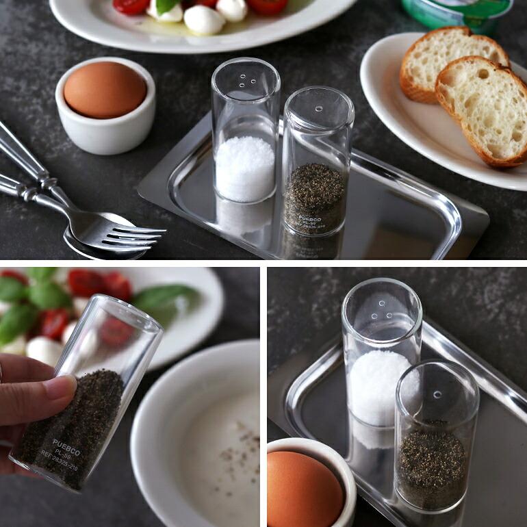 ソルト&ペッパー 調味料入れ 塩コショウ入れ PUEBCO プエブコ 耐熱ガラス シンプル BOROSILICATE GLASS SALT & PEPPER SHAKERS (セット) | PUEBCO | 06