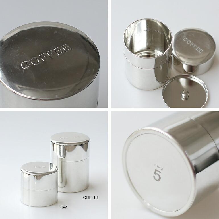 コーヒー缶 茶筒 キャディー缶 丸缶 ブリキ 紅茶 お茶 保存容器 容量200g 北欧 サンク CINQ | Cinq | 02