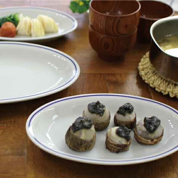 平皿 楕円 磁器 ホワイト シンプル イタリア製 業務用食器 Saturnia サタルニア ローマブルーライン オーバルプレート27cm | Saturnia | 02