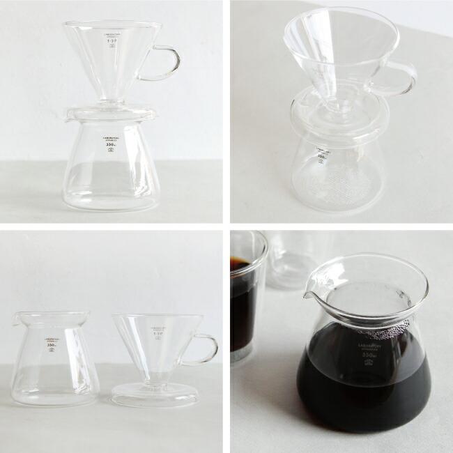 PUEBCO プエブコ GLASS COFFEE DRIPPER SET ガラスコーヒードリッパーセット 珈琲ドリッパー 350ml 円錐型 耐熱ガラス | PUEBCO | 01