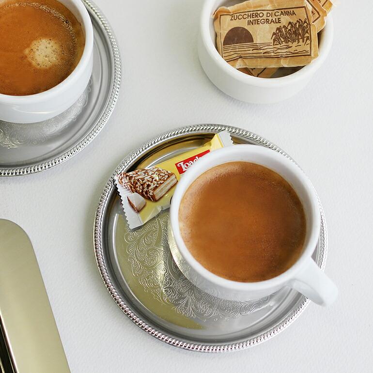 ソーサー ステンレス シルバー φ14cmイタリア製 業務用食器 喫茶店 MOTTA モッタ サンマルコ ダマシン柄 ソーサー 平皿 | ブランド登録なし | 01