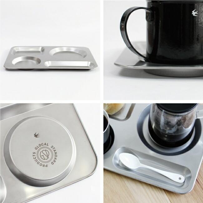 プレート ランチプレート 仕分け皿 カフェトレー ステンレス シンプル グローカルスタンダードプロダクツ Cafe Tray SH  シルバー | GLOCAL STANDARD PRODUCTS | 01