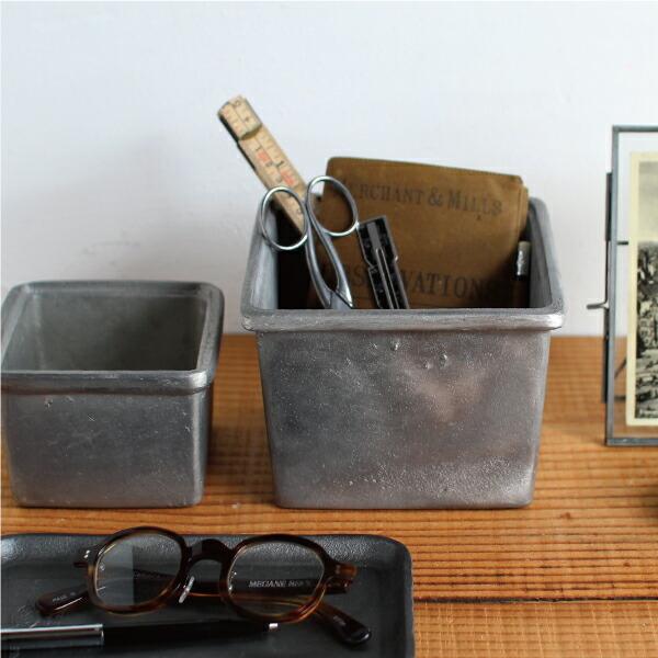 小物入れ 整理 収納 プランター ガーデニング 四角 ディスプレイ インダストリアル プエブコ PUEBCO アルミニウムポット L | PUEBCO | 02