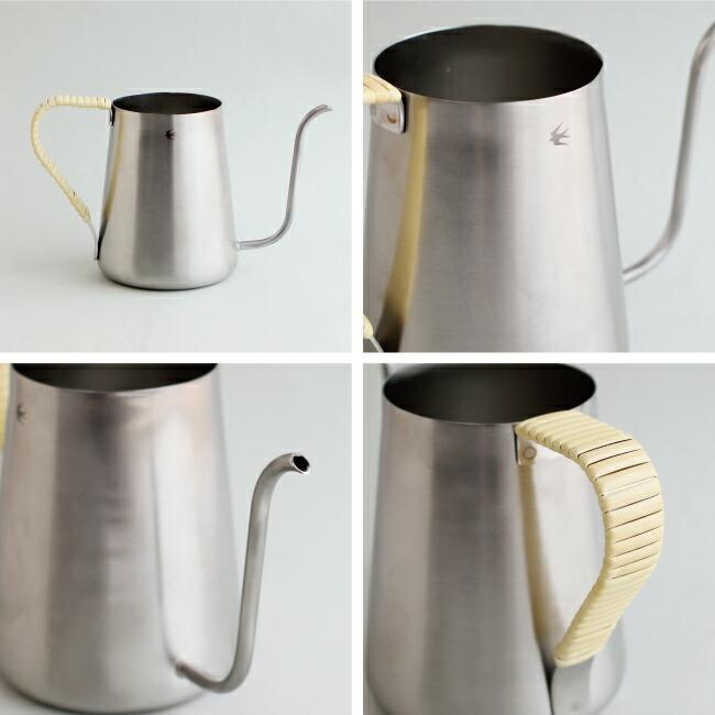 ドリップポット 600ml 2〜4杯分 ステンレス 持ち手ラタン 籐 シンプル スタイリッシュ ツバメ  グローカルスタンダードプロダクツ | GLOCAL STANDARD PRODUCTS | 01