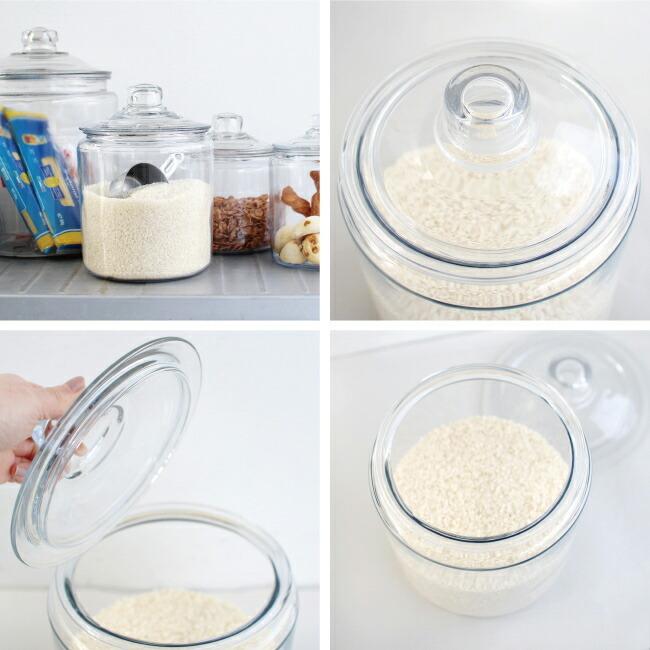 保存容器 ガラス 瓶 食料 米びつ 袋菓子 シリアル ストック レトロ 3.8L ストレートジャー アンカーホッキング Anchor Hocking | ブランド登録なし | 01