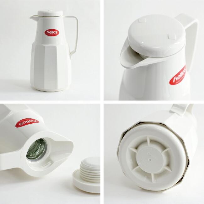 helios ヘリオス Basic(1.0L) ベーシック ホワイト ポット 魔法瓶 ジャグ 保温保冷 | helios（キッチン） | 01