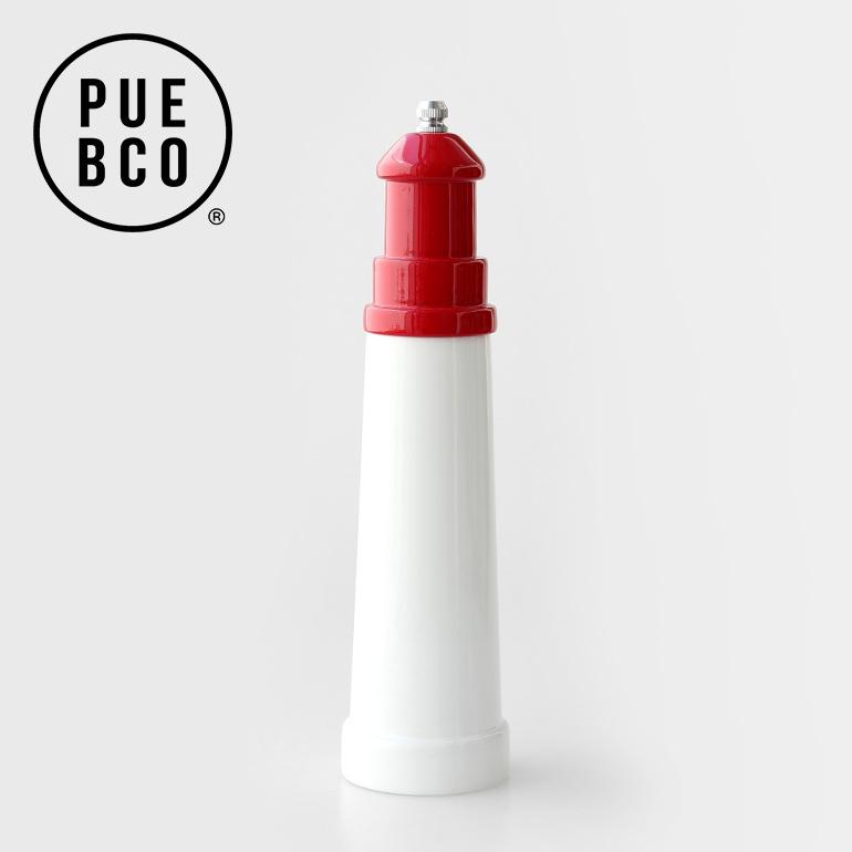 ペッパーミル 木製 調味料入れ 塩 胡椒 キッチン プエブコ PUEBCO ライトハウスシェイプソルト&ペッパーミル  9”Red | PUEBCO
