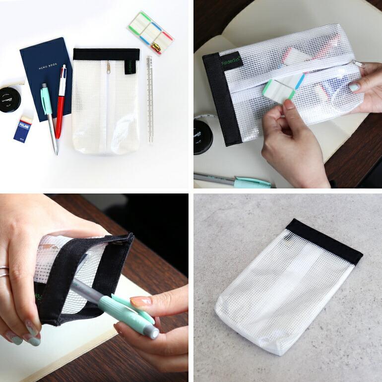 ポーチ マルチ スナップバッグ クリア ビニール A6 ばね口 おしゃれ