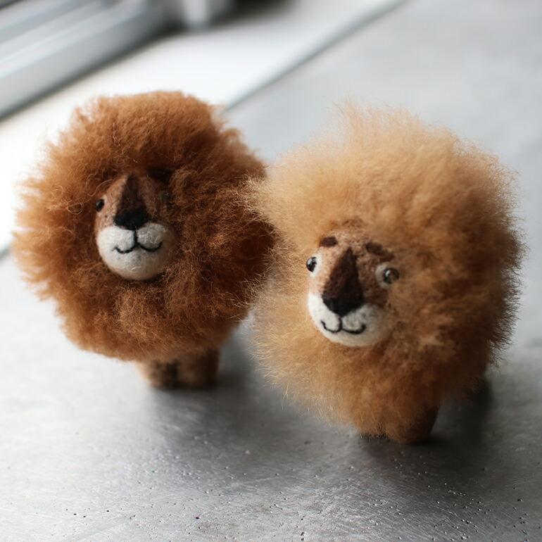 ぬいぐるみ ライオン ミニ アルパカ 原毛 ハンドメイド ペルー MAITE