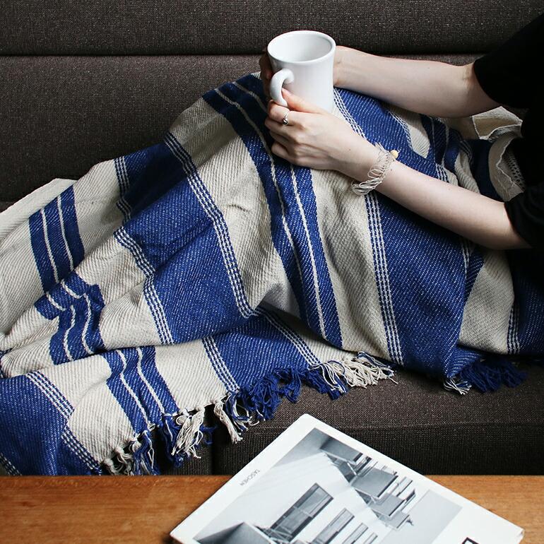 ブランケット PUEBCO プエブコ タオル おしゃれ ストライプ 大判 ひざ掛け MARINE TWILL BLANKET マリン タオル ブランケット | PUEBCO | 04