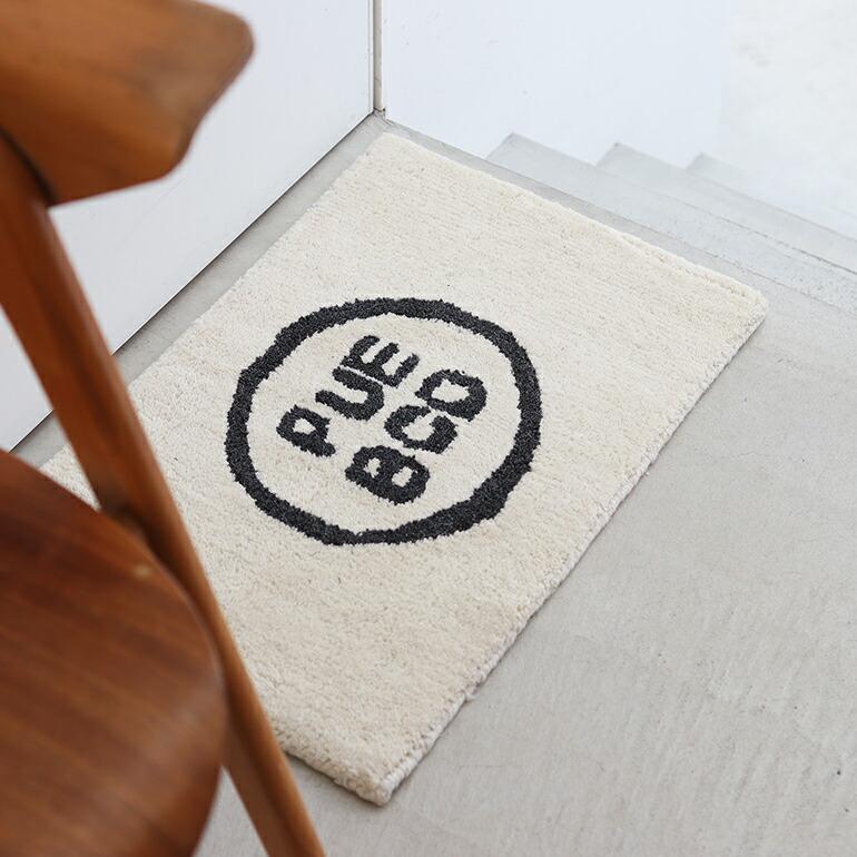 PUEBCO（プエブコ） 玄関マット ドアマット ハンドメイド ロゴ 60×40