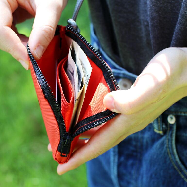 財布 ミニ コンパクト ナイロン メンズ レディース シンプル カラフル L字ファスナー アウトドア ストラップ penco ペンコ Lパース | HIGHTIDE | 09