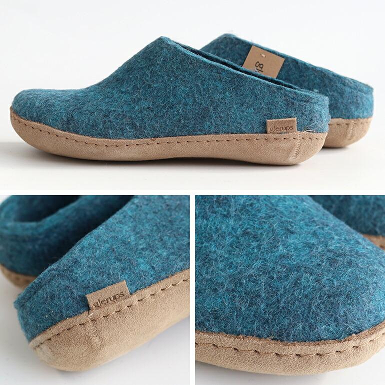 ルームシューズ 暖かい ウール レザー レディース メンズ 冬 夏 オールシーズン 高品質 吸湿性 通気性 glerups グレーラップ SLIP-ON WITH LEATHER SOLE | ブランド登録なし | 05