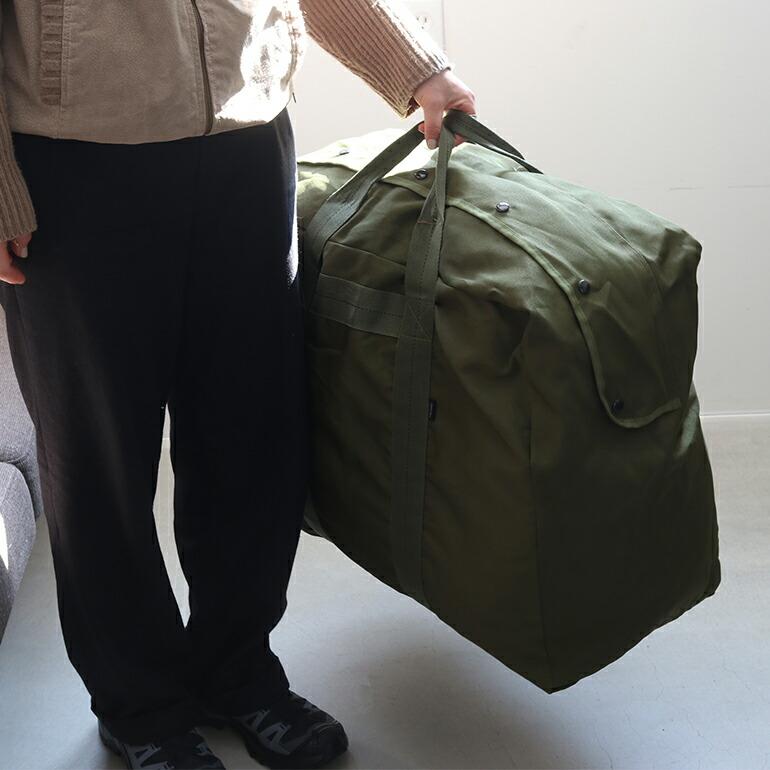 軍放出品 トートバッグ 大容量 米軍 アメリカ 空軍 ミリタリー USED USAF フライヤーズキットバッグ ナイロン ダブルジップ オリーブ | ブランド登録なし | 05