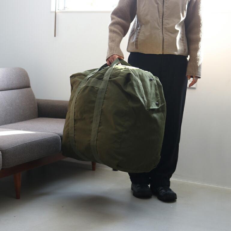 軍放出品 トートバッグ 大容量 米軍 アメリカ 空軍 ミリタリー USED USAF フライヤーズキットバッグ ナイロン ダブルジップ オリーブ | ブランド登録なし | 06
