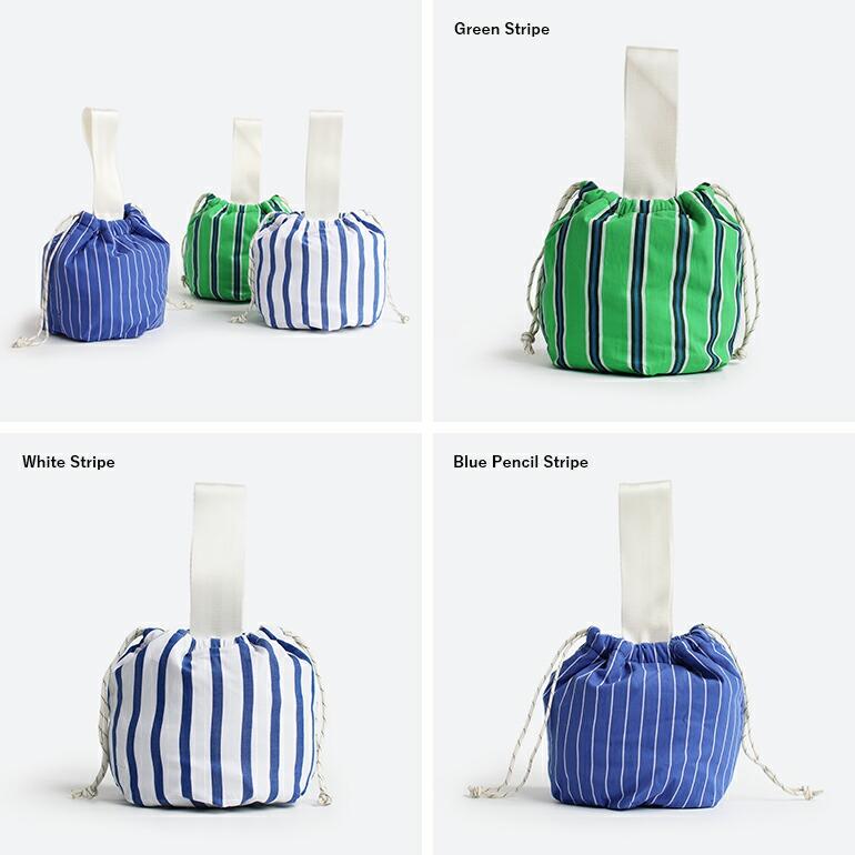 巾着バッグ PUEBCO プエブコ おしゃれ ストライプ シャツ素材 タオル地 ハンドバッグ SHIRT FABRIC DRAWSTRING BAGドローストリング バッグ | PUEBCO | 05