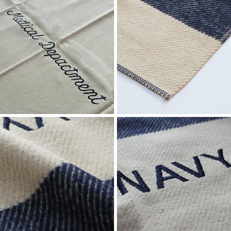 ブランケット ミリタリー 復刻 ウール 米軍 アメリカ USタイプ NAVY