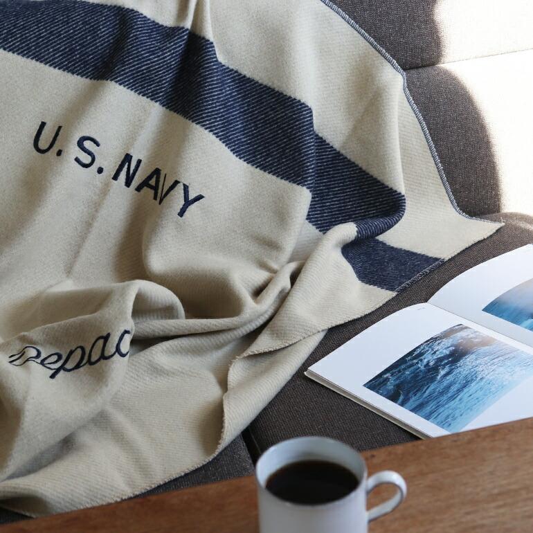50' U.S.NAVYオリジナルウールブランケット ミリタリー放出品 米海軍