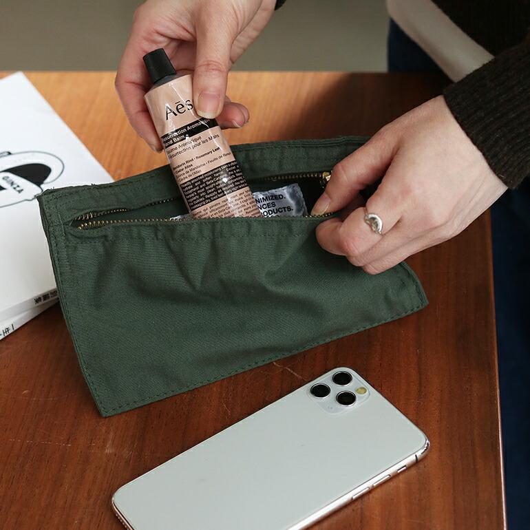 ポーチ 小物入れ メンズ PUEBCO プエブコ オリーブ リメイク 1点もの VINTAGE JUMPSUIT LEG POCKET | PUEBCO | 01