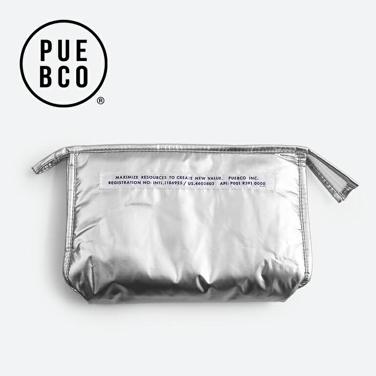 ポーチ 小物入れ メンズ メタリック シルバー PUEBCO プエブコ 中綿 マチ SPACE STYLE POUCH | PUEBCO