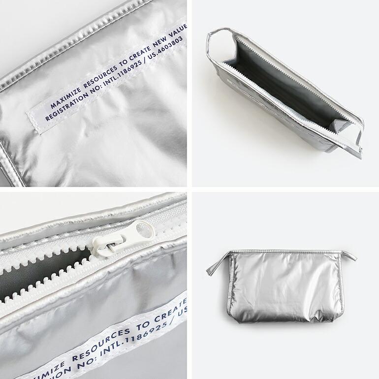 ポーチ 小物入れ メンズ メタリック シルバー PUEBCO プエブコ 中綿 マチ SPACE STYLE POUCH | PUEBCO | 02