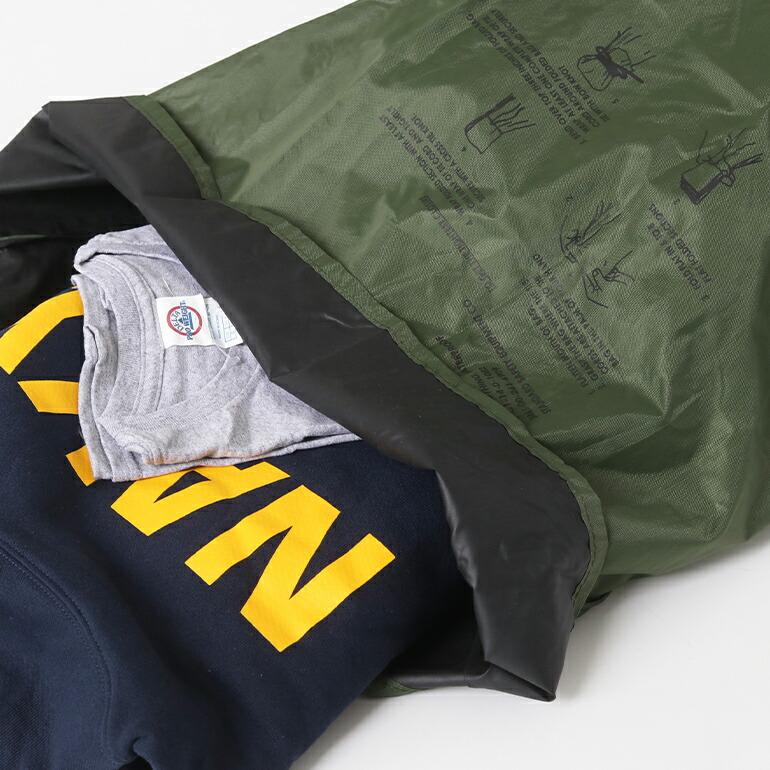 ミリタリー 軍放出品 ドライバッグ インナーバッグ 米軍 アメリカ 防水 オリーブ WATERPROOF CLOTHING BAG ラバーライニング USED | ブランド登録なし | 02