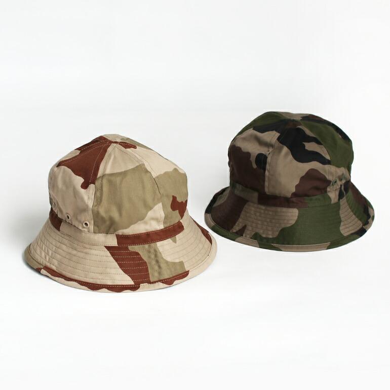 ミリタリー 軍放出品 帽子 ハット ブッシュハット カモ柄 カモフラージュ デッドストック フランス軍 HBT  デザートカモ/CCEカモ | ブランド登録なし