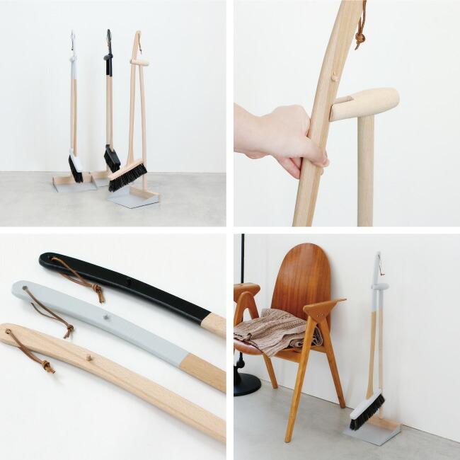 Reszta レシュタ スタンドブルームセット(ブルーム・スタンド式ダストパン2点セット) 長柄ほうき・ちりとり 自立するちりとり 掃除道具 木製 馬毛 ポーランド… | Reszta | 01