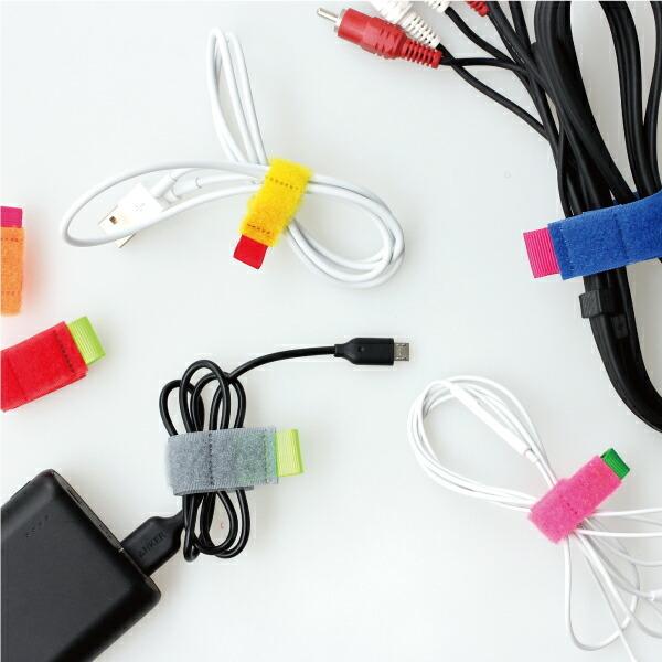ケーブルタイ マジックテープ 結束バンド ミニ 蛍光カラー 8個セット キッカーランド KIKKERLAND Mini Color Cable Ties 小 |  | 02