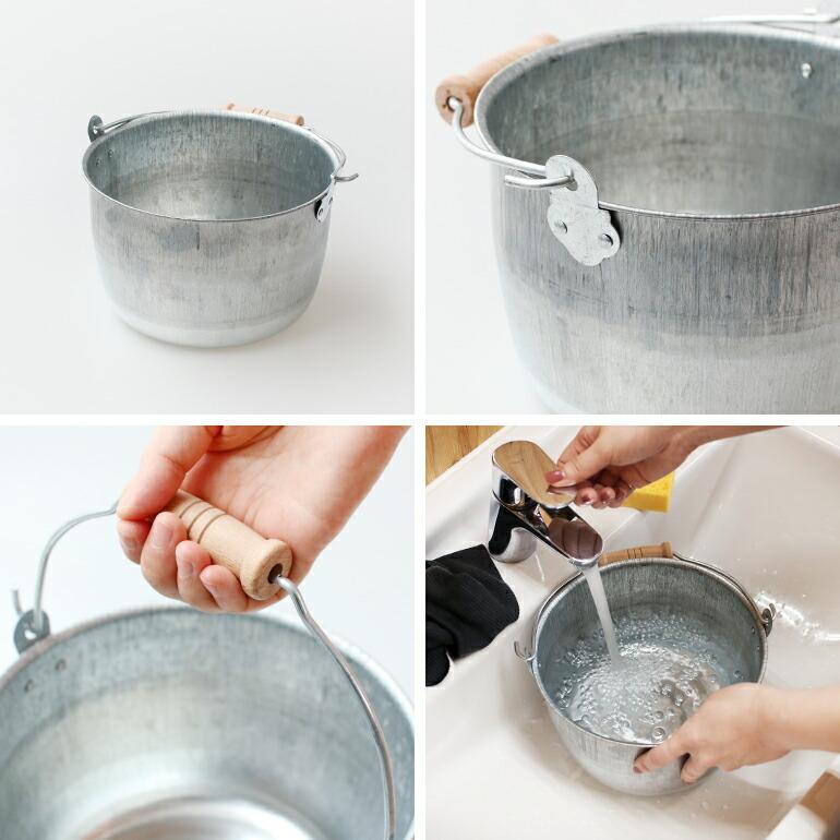 バケツ トタン 掃除道具 園芸 レトロ まつのや 松野屋 トタン豆バケツ 3.6L 大 | ブランド登録なし | 02