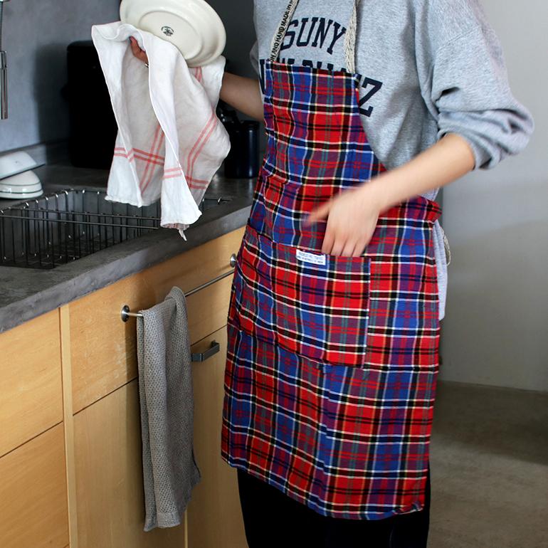 PUEBCO（プエブコ） エプロン おしゃれ チェック RECYCLE COTTON CHECK