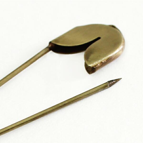 キルトピン 真鍮 ブラス ゴールド fog フォグ セイフティピン Mサイズ  ブローチ ストール マフラー ショール | fog linen work | 01