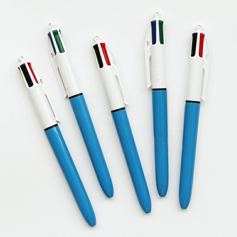 ノック式ボールペン 4色ボールペン BiC ビック 黒赤青緑 油性 中芯1.0mm 文具 ステーショナリー フランス | BIC