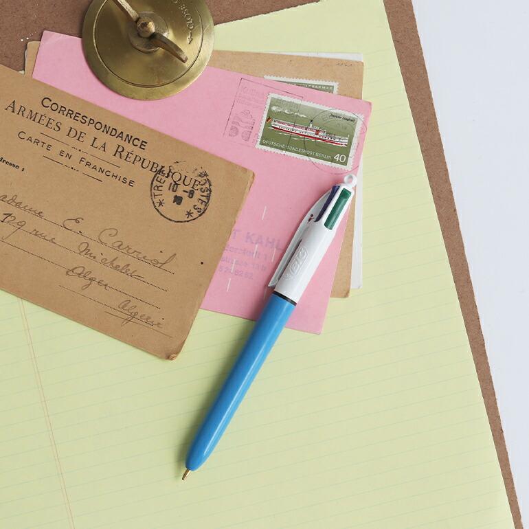 ノック式ボールペン 4色ボールペン BiC ビック 黒赤青緑 油性 中芯1.0mm 文具 ステーショナリー フランス | BIC | 01