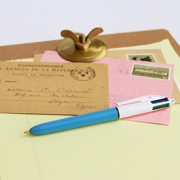 ノック式ボールペン 4色ボールペン BiC ビック 黒赤青緑 油性 中芯1.0mm 文具 ステーショナリー フランス | BIC | 05