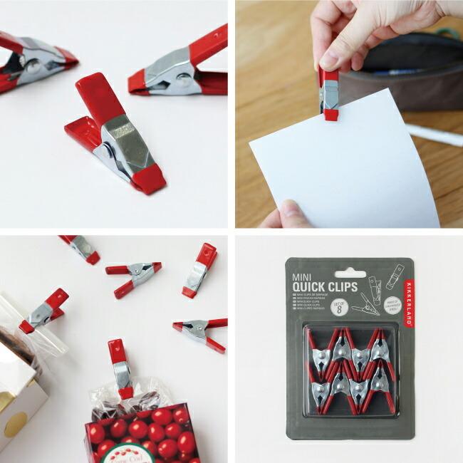 キッチン クリップ 袋止め 8個入り 赤色 ミニ 文房具 キッカーランド KIKKERLAND Mini Quick Clips | KIKKERLAND | 01