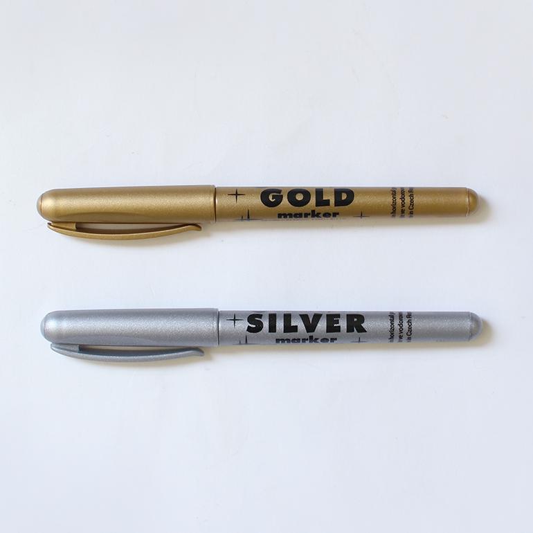サインペン 金 銀 水性 ゴールド シルバー チェコ