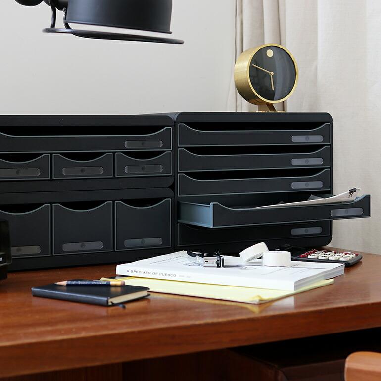 レターケース 引き出し A4 5段 スタッキング 横 エグザコンタ EXACOMPTA BIG BOX＋ 5段 横型 | ブランド登録なし | 03