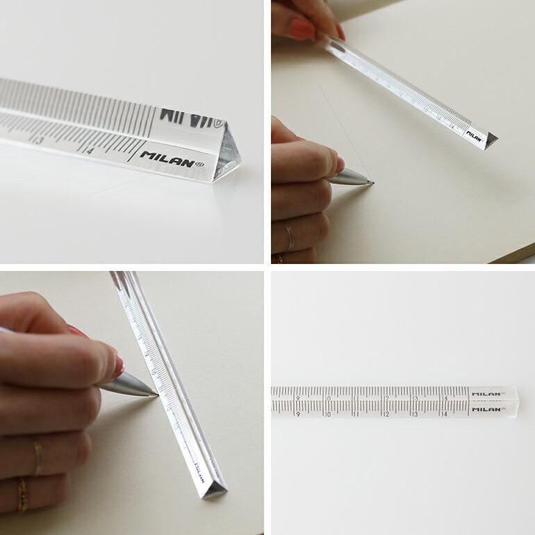 定規 三角柱 15cm クリア シンプル ミラン MILAN | ミラン | 02