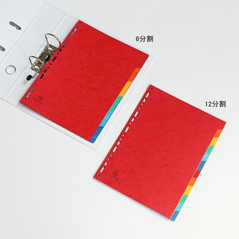 リングファイルA4 2穴 4穴 12分割 書類整理  エグザコンタ EXACOMPTA カラーインデックス | ブランド登録なし | 03