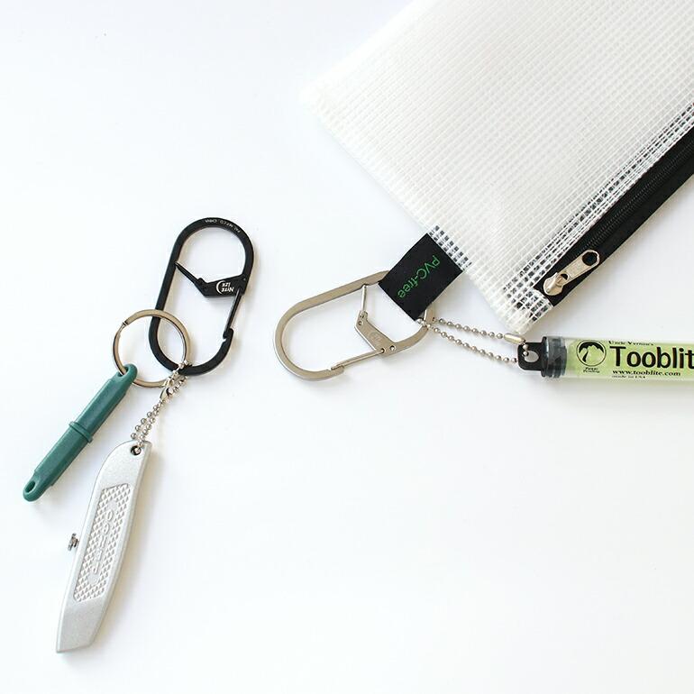 カラビナ キーホルダー おしゃれ シンプル アメリカ 軽量 薄型 NITE IZE ナイトアイズ Gシリーズ DUAL CHAMBER CARABINER #3 ブラック シルバー | NITE IZE | 03