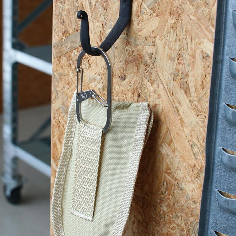 カラビナ キーホルダー おしゃれ シンプル アメリカ 軽量 薄型 NITE IZE ナイトアイズ Gシリーズ DUAL CHAMBER CARABINER #3 ブラック シルバー | NITE IZE | 08