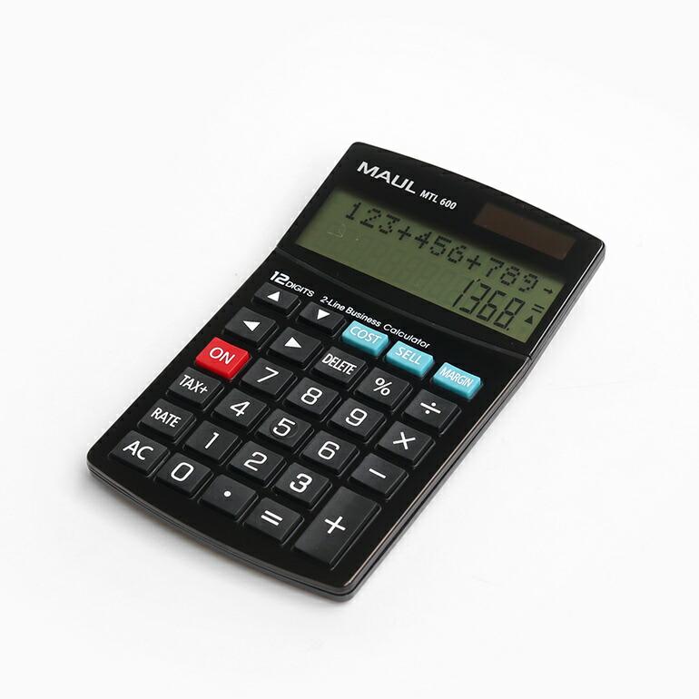 電卓 計算式 おしゃれ 12桁 ソーラー ドイツ MAUL マウル 2ライン