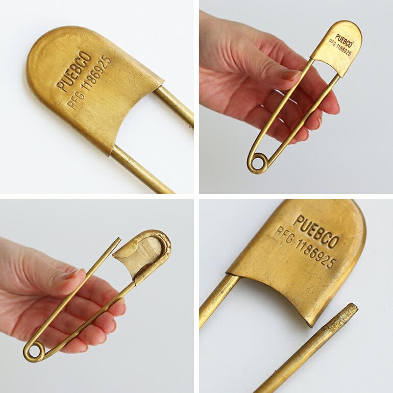 安全ピン セーフティピン PUEBCO プエブコ おしゃれ 大きい 真鍮 ブラス キーホルダー マフラー ストール BRASS SAFETY PIN 13CM | PUEBCO | 02