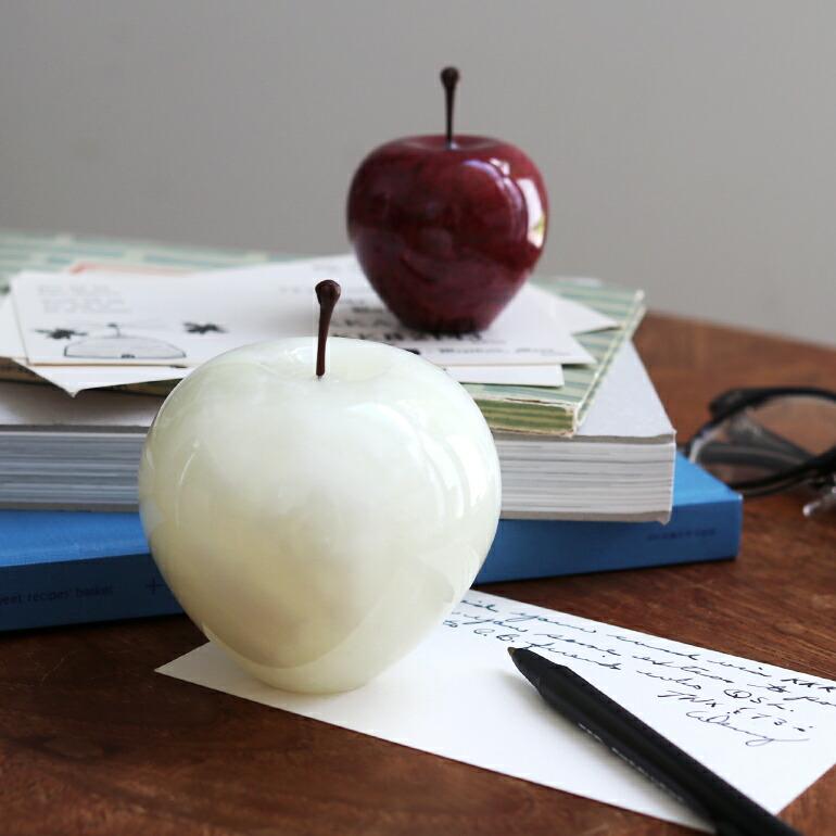 オブジェ インテリア ペーパーウエイトリンゴ 大理石 Lサイズ ディテール DETAIL ホワイト | DETAIL | 01