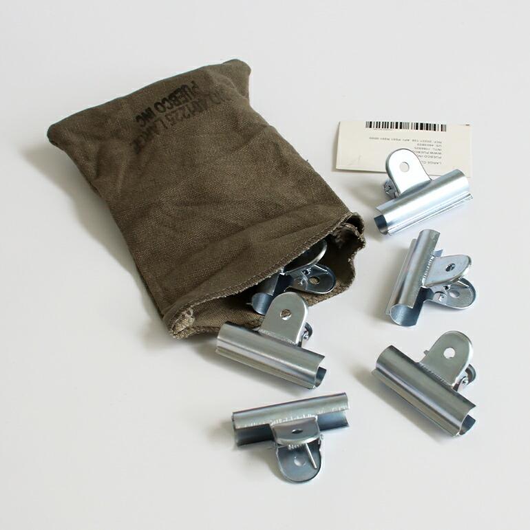 クリップ スチール  PUEBCO プエブコ シルバー 紙 書類 袋留め 5cm幅 6個 セット 袋入り おしゃれ LARGE CLIP | ブランド登録なし | 01